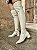 Bota Over Napa Bico Fino Salto Baixo Off White Nanda - Imagem 1