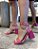Sandália Salto Bloco Detalhe Ilhós Rosa Pink Madu - Imagem 1