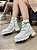 Coturno Off White Tratorado Cadarço De Strass Aline - Imagem 1