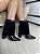 Bota Preta Cano Curto Com Manta Nobuck Evelin - Imagem 1