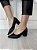 Scarpin Salto Bloco Bico Fino Preto Greice - Imagem 1