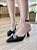 Scarpin Slingback Preto Com Laço De Brilho Alicia - Imagem 1