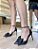 Scarpin Salto Fino Preto Com Laço Sheila - Imagem 2
