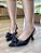 Scarpin Slingback Preto Napa Com Laço Joice - Imagem 1