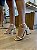 Sandália Off White Com Aplicação Dourada Salto 8 cm Lizandra - Imagem 1