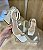 Sandália Off White Com Aplicação Dourada Salto 8 cm Lizandra - Imagem 2