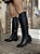 Bota Western Preto Em Couro Cano Longo Lorena - Imagem 1