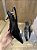 Scarpin Preto Slingback Salto Cromado Dourado Kate - Imagem 2