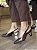 Scarpin Marrom Slingback Salto Cromado Dourado Kate - Imagem 1