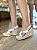 Anabela Off White Com Fivela Solado De Palha Giana - Imagem 1