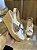Anabela Off White Com Fivela Solado De Palha Giana - Imagem 1