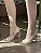 Scarpin Off White Em Couro Com Biqueira Dourada Emmy - Imagem 1