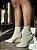 Bota Meia Salto Anabela Off White Isabel - Imagem 1