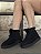 Bota Preto Com Detalhe De Pelos Com Cadarço Lisi - Imagem 1