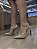 Scarpin Slingback Bege Em Couro Com Salto Cromado Cassia - Imagem 1