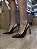 Scarpin Slingback Marrom Em Couro Com Salto Cromado Cassia - Imagem 1