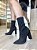 Bota Salto Bloco Bico Fino Suede Preta Adri - Imagem 1