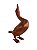 Escultura Pato de Pé em Madeira Entalhada Decorativo - Imagem 1