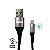 Cabo USB Type C Blindado Trançado Resistente Turbo com LED 5.0A 1m Kimaster-CB736 Preto - Imagem 3