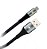 Cabo USB Type C Blindado Trançado Resistente Turbo com LED 5.0A 1m Kimaster-CB736 Preto - Imagem 2
