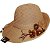 Chapéu Viseira De Praia Feminino Com Cordão E Bordado Floral - S-0911 - Imagem 3