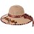 Chapéu Praia Feminino Com Flores Bordadas E Fita Poá  WZ-04 - Imagem 1
