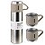 Kit Garrafa Térmica 500 ml Com 3 xicaras FLASK SET - Imagem 1