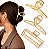 Piranha Presilha Para cabelo Grosso Em Metal Dourado E  Prata YZ001-1 - Imagem 3