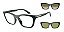 Óculos de Grau Emporio Armani com Clip-On EA4274BU-55-63801W Verde-escuro brilhante - Imagem 1