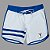 Bermuda Men's Physique Curta Branca com Azul Índigo e Listras - Imagem 1