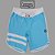 Bermuda Men's Physique Longa Blue Sky com Branco e Listras - Imagem 1