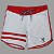 Bermuda Men's Physique Curta Branca com Vermelho e Listras - Imagem 1