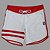 Bermuda Men's Physique Curta Branca com Vermelho e Listras - Imagem 1