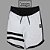 Bermuda Men's Physique Longa Branca com Preto e Listras - Imagem 1