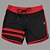 Bermuda Men's Physique Curta Preta com Vermelho e Listras - Imagem 1