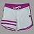 Bermuda Men's Physique Curta Branca com Fúcsia e Listras - Imagem 1