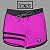 Bermuda Men's Physique Longa Pink Flúor com Preto e Listras - Imagem 1