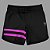 Bermuda Men's Physique Curta Preta com Listras Pink Flúor - Imagem 1