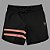 Bermuda Men's Physique Curta Preta com Listras Laranja Neon - Imagem 1