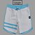 Bermuda Men's Physique Longa Branca com Blue Sky e Listras - Imagem 1