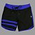 Bermuda Men's Physique Curta Preta com Azul Royal e Listras - Imagem 1