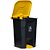 Lixeira plástica com pedal 50L - cinza/amarelo - Nobre - Imagem 3