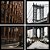 Quadro Mosaico 4 Partes Quadrado Ponte Brooklyn Art e Cia Preto - Imagem 1