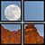 Quadro Mosaico 4 Partes Quadrado Lua Nas Montanhas Art e Cia Preto - Imagem 1