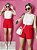 Short em alfaiataria com cinto - Vermelho - Imagem 7