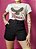 Short em alfaiataria com cinto - Preto - Imagem 5