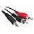 Cabo de Audio P2 Macho Auxiliar e 2 Rca Macho 3 Metros - Imagem 3
