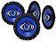 Kit 4 Alto Falante Hurricane Linha Class Quadriaxial 6 Polegada Bobina Simples 130w Rms Preto e Azul - Imagem 1