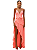 Morena Rosa Vestido Longo Decote V Babado Barra Pink Neon 118185 - Imagem 1