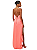 Morena Rosa Vestido Longo Decote V Babado Barra Pink Neon 118185 - Imagem 3